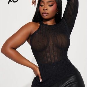 Fashion Nova Black Sheer Blouse